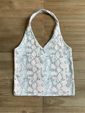 AE Snake Print Halter Crop Top